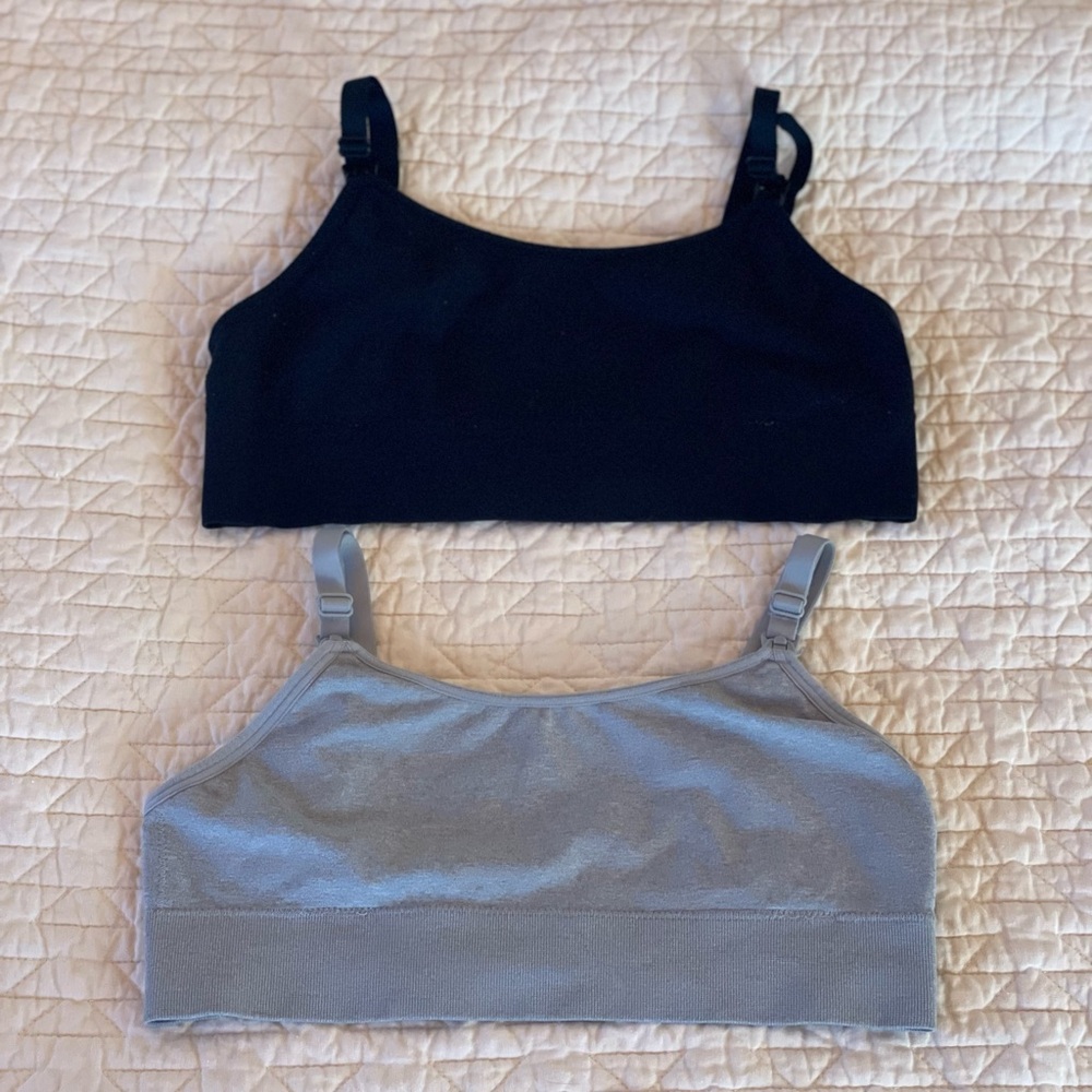 H&M Two-pack seamless clip-down nursing bras, size S